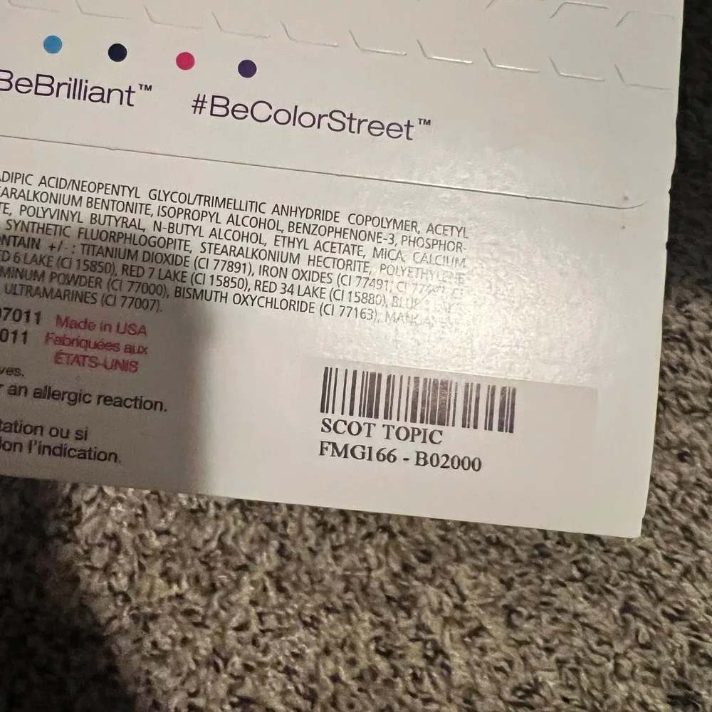 Color Street Scot Topic Dark Green Glitter Nail Polish Strips FMG166 16 Count